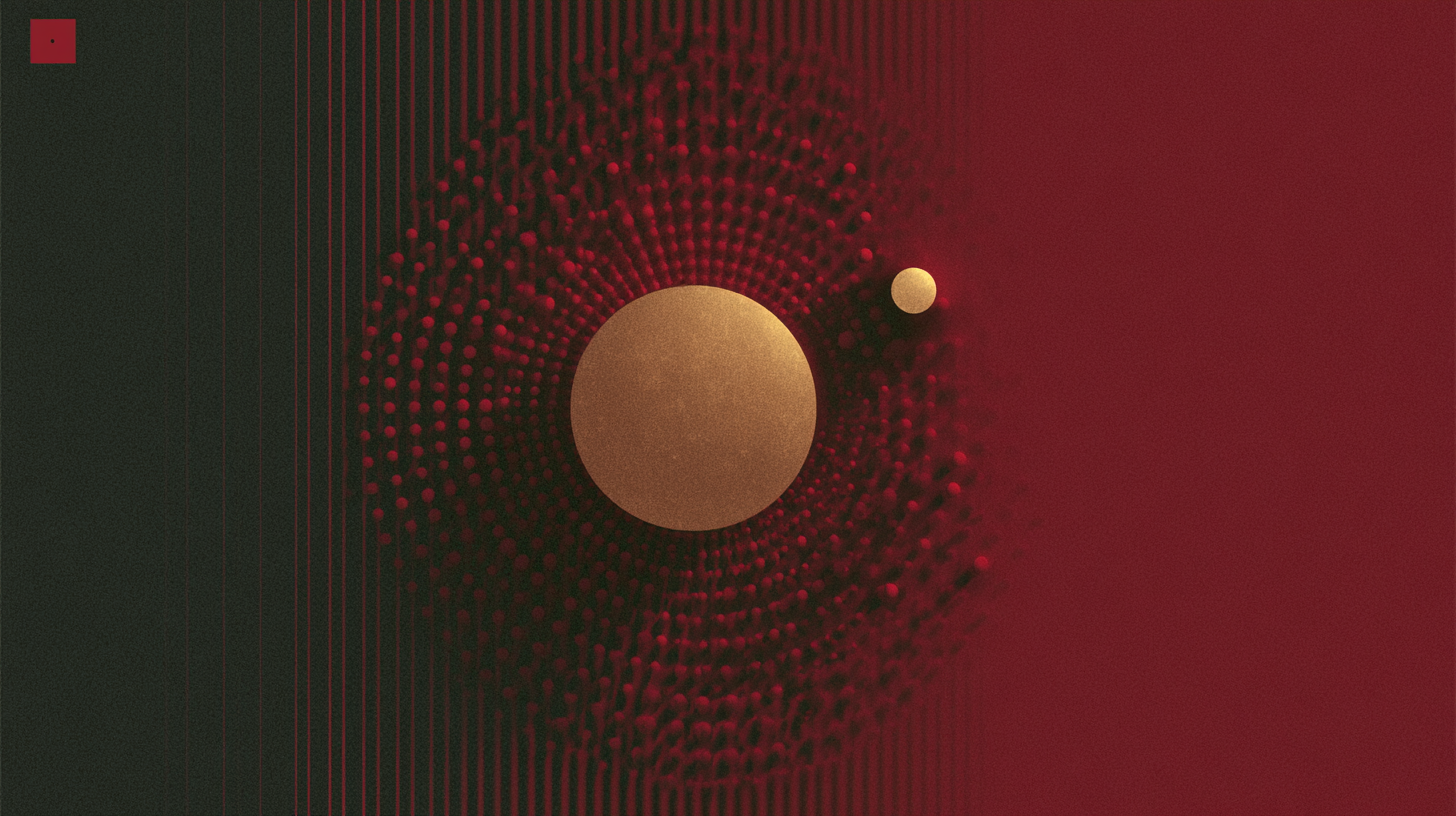 Abstract red and gold composition