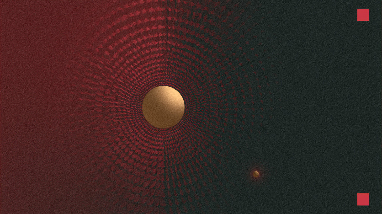 Abstract red and gold composition